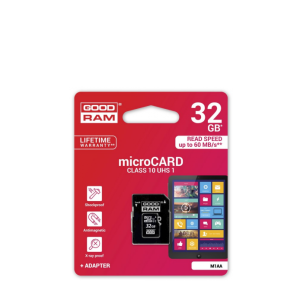 Karta micro-SD HC 32GB + adapter SD CL10 UHS-I