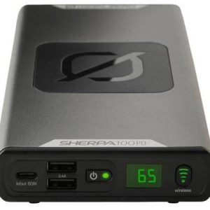 Goal Zero Sherpa 100 PD bardzo wydajny, zatwierdzony przez linie lotnicze power bank z indukcją.